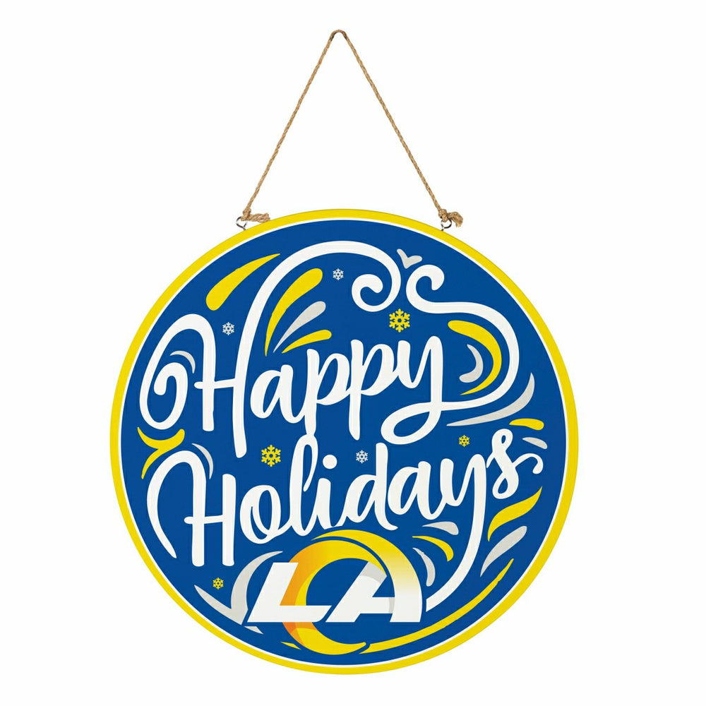 Los Angeles Rams Holiday Round Door Décor with Hanging Rope, 18x18 - NFL Home