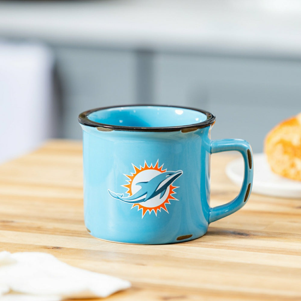 Miami Dolphins Ceramic Camp Cup with Enamel Finish, 14oz - NFL