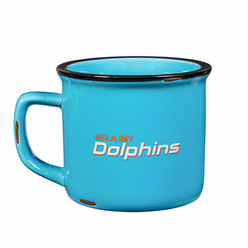 Miami Dolphins Ceramic Camp Cup with Enamel Finish, 14oz - NFL