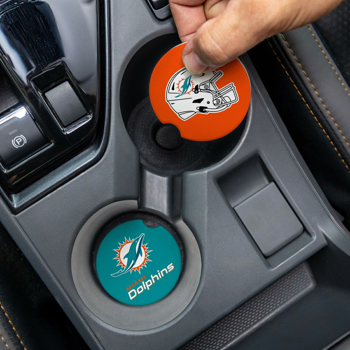 Miami Dolphins Car Coaster Set, 2pc - NFL