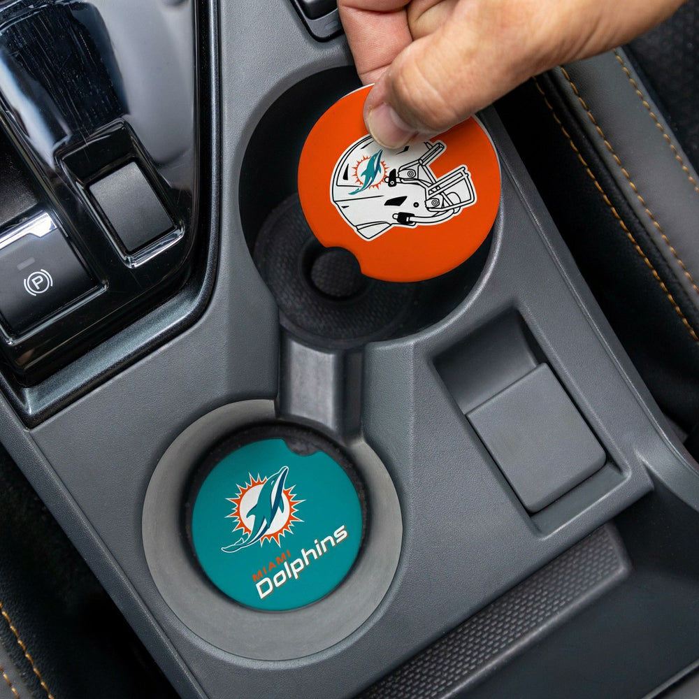 Miami Dolphins Car Coaster Set, 2pc - NFL