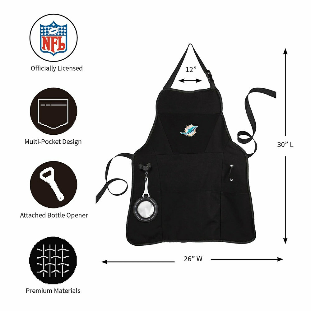 Grill Apron, Black, Miami Dolphins - NFL Home