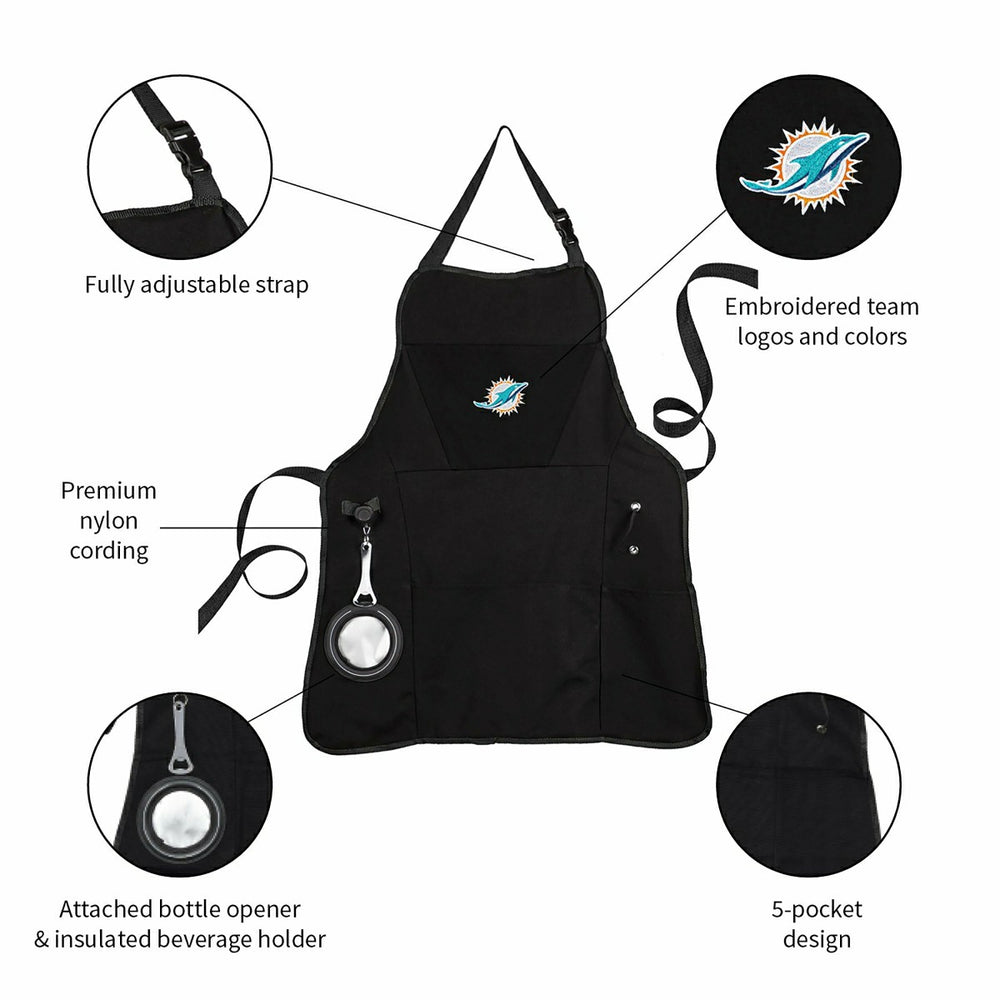 Grill Apron, Black, Miami Dolphins - NFL Home