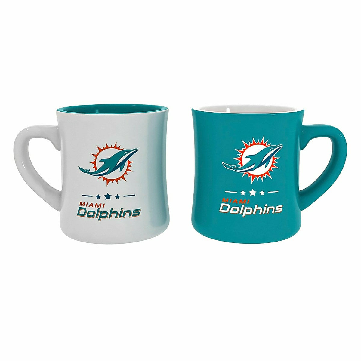 Miami Dolphins 10oz Ceramic Cup Set, 2pc - NFL