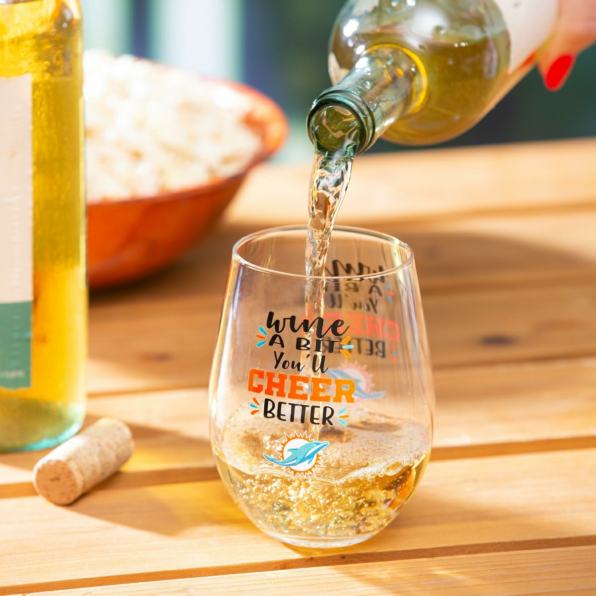 Miami Dolphins, 17oz Boxed Stemless Wine - NFL Home