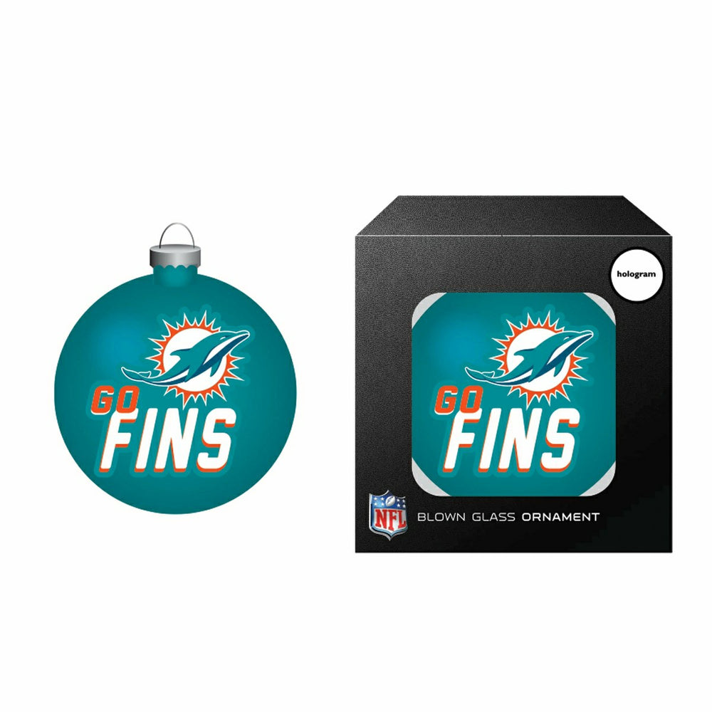Blown Glass Ornament, Miami Dolphins - NFL