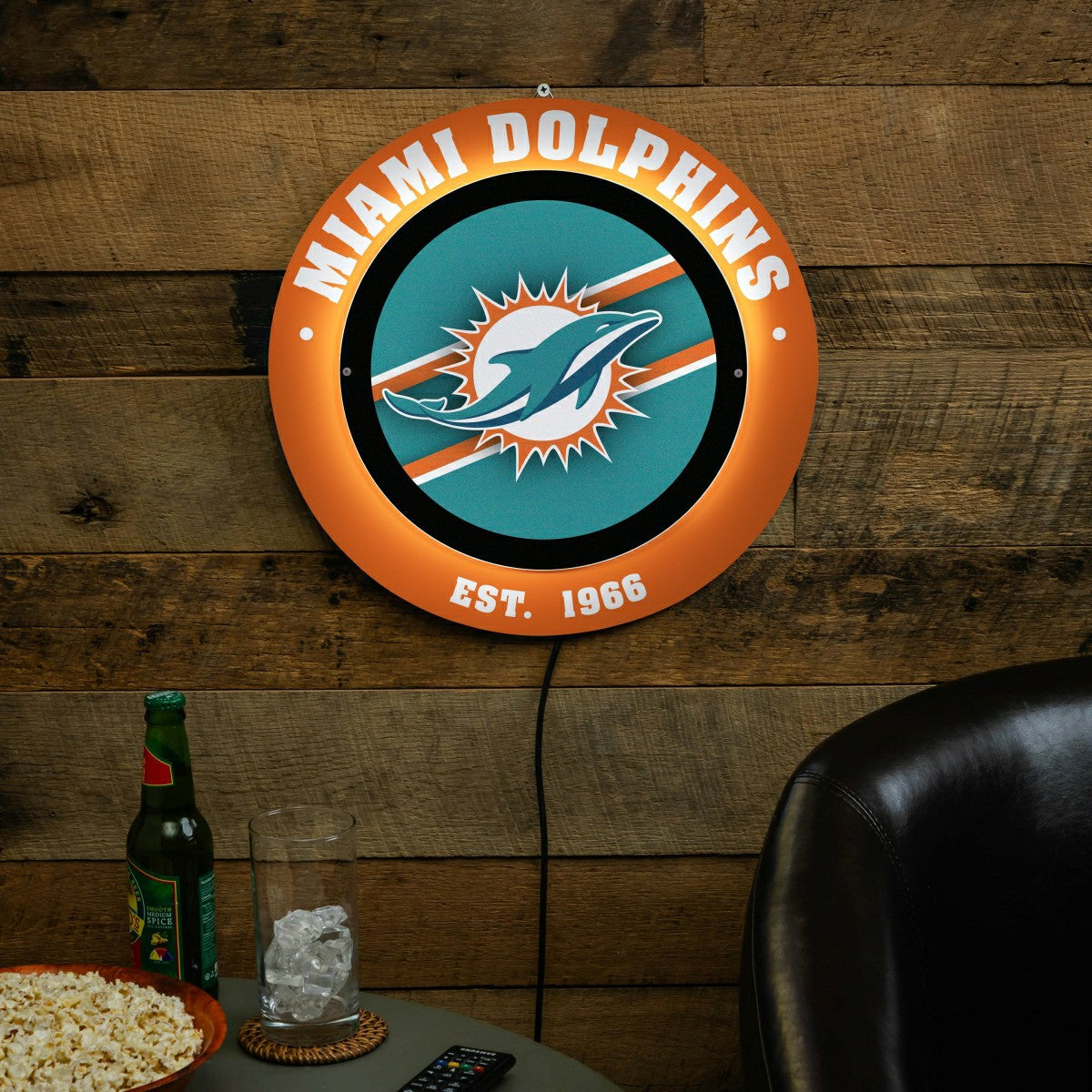Miami Dolphins, Metal Lite, Round - NFL