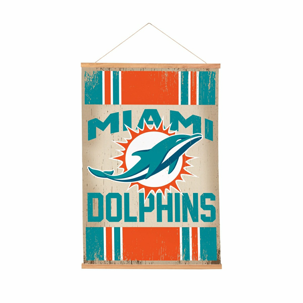 Miami Dolphins, Canvas Wall Tapestry, Medium, 36x24 - NFL Home