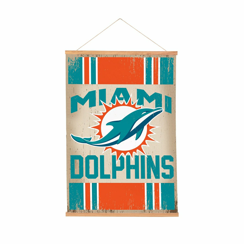 Miami Dolphins, Canvas Wall Tapestry, Medium, 36x24 - NFL Home