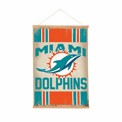 Miami Dolphins, Canvas Wall Tapestry, Medium, 36x24 - NFL Home