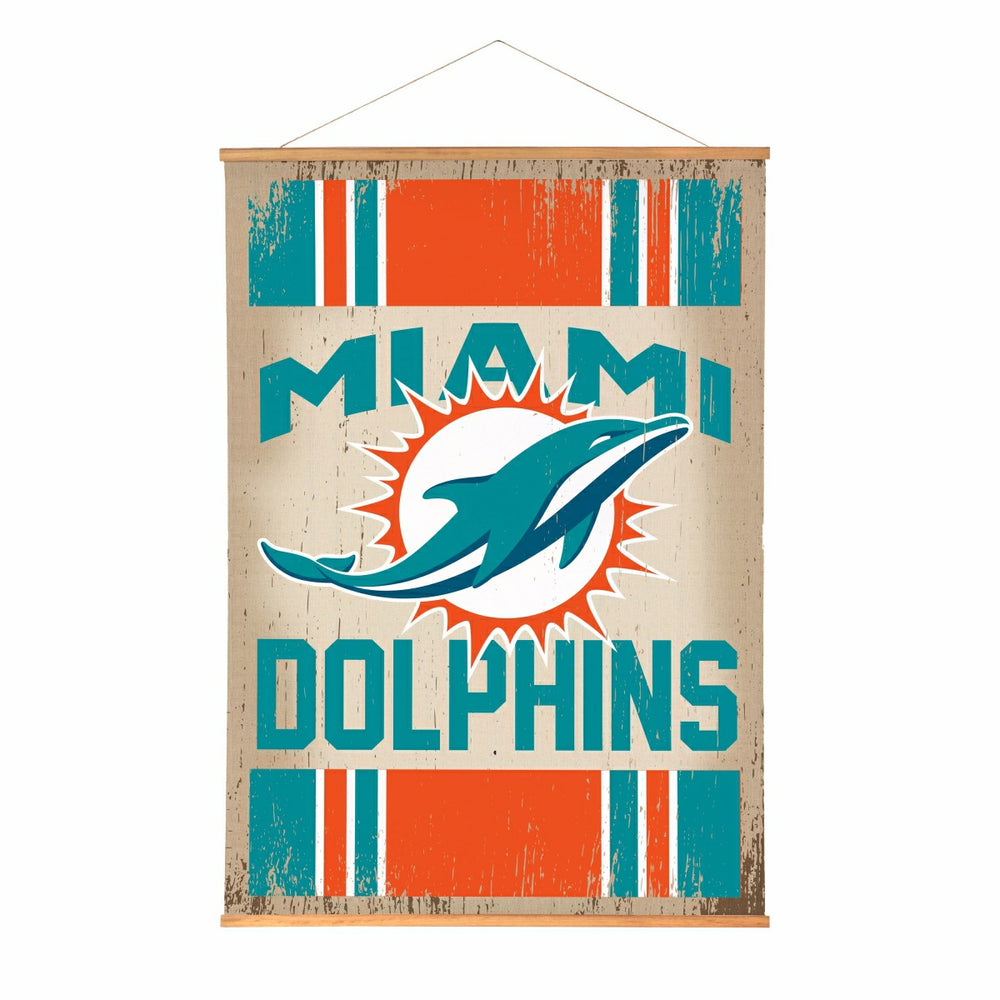 Miami Dolphins, Canvas Wall Tapestry, Large, 54x36 - NFL Home