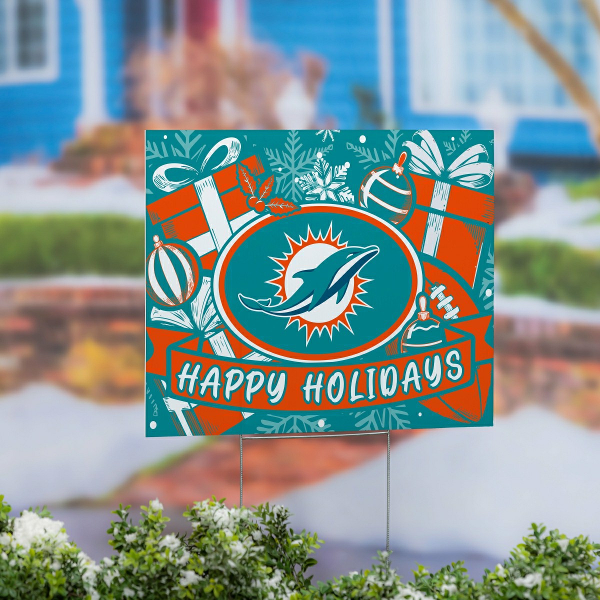 Miami Dolphins Yard Sign, Holiday - NFL Home