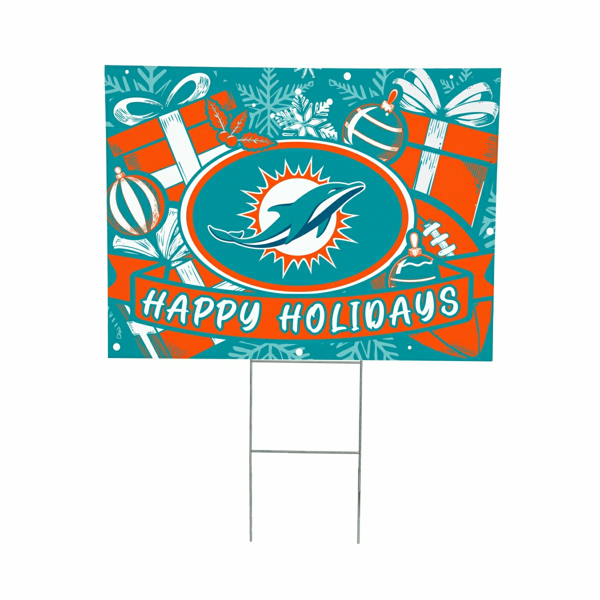 Miami Dolphins Yard Sign, Holiday - NFL Home