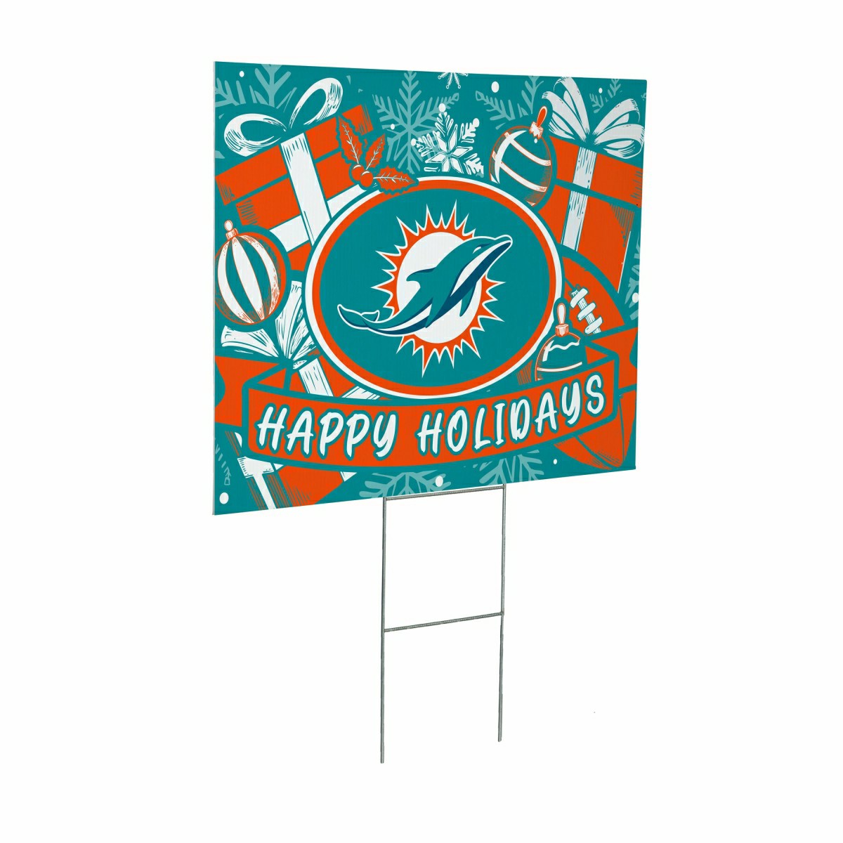 Miami Dolphins Yard Sign, Holiday - NFL Home