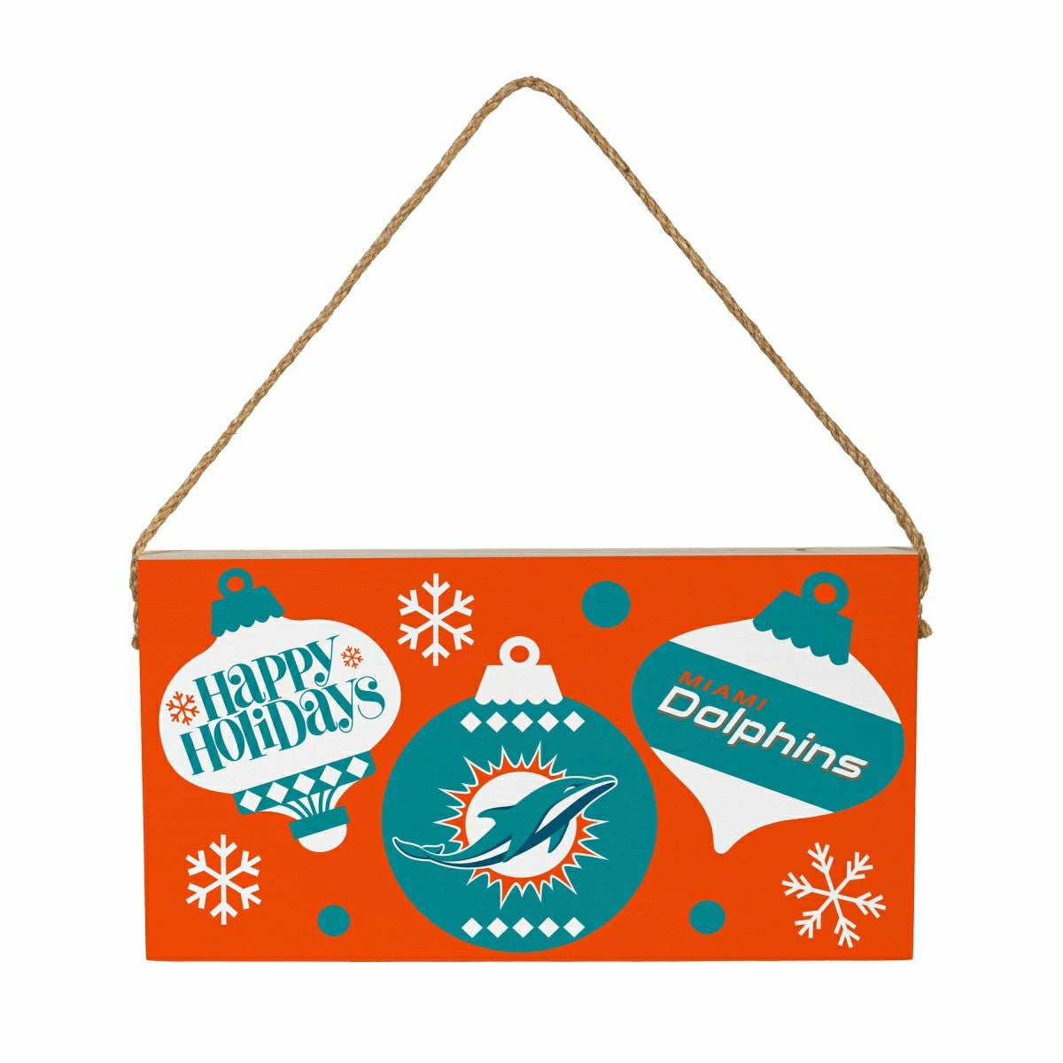 Miami Dolphins Holiday Wood Wall Sign, 6x11 - NFL Home