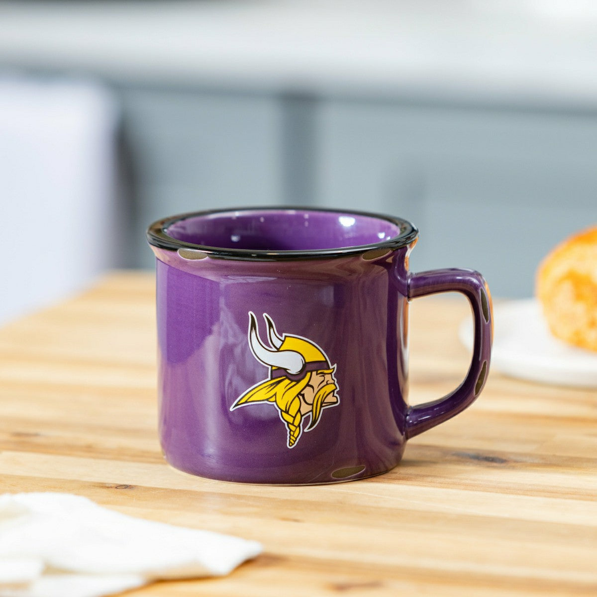 Minnesota Vikings Ceramic Camp Cup with Enamel Finish, 14oz - NFL