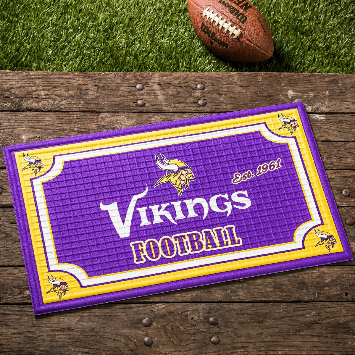Indoor/Outdoor NFL Team Pride Embossed Doormat, Minnesota Vikings - NFL