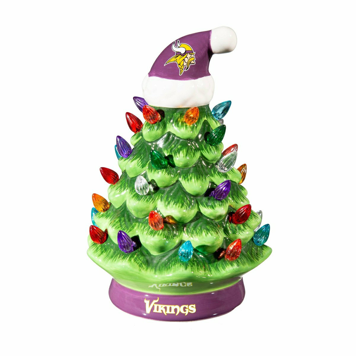8" LED Ceramic Christmas Tree, Minnesota Vikings - NFL Home
