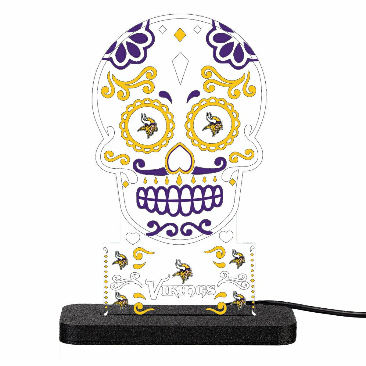 Minnesota Vikings NFL Football Sugar Skull Desklite LED Decor - NFL Home