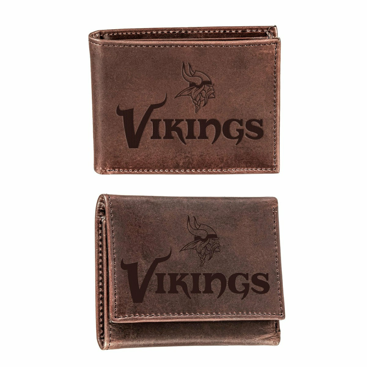 Minnesota Vikings, Bi-Fold and Tri-Fold Wallet Gift Set, Brown - NFL Home