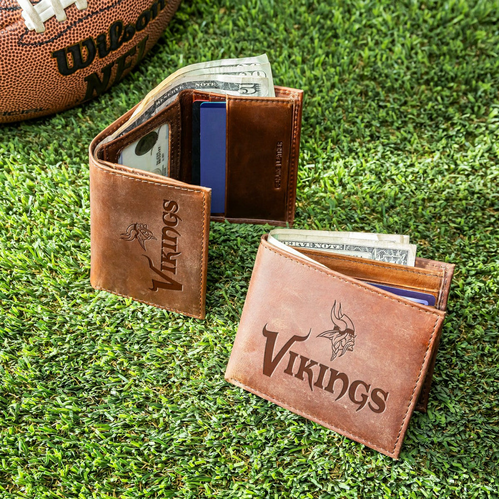 Minnesota Vikings, Bi-Fold and Tri-Fold Wallet Gift Set, Brown - NFL Home