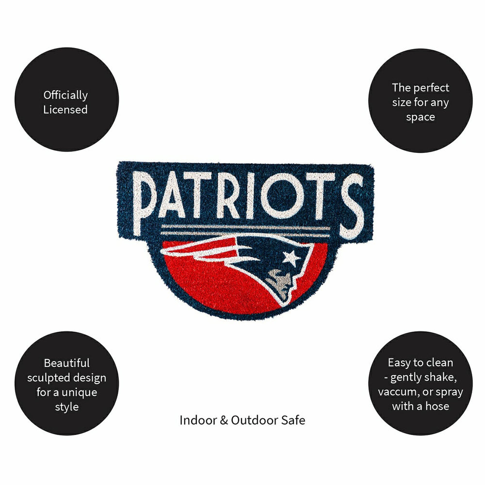 NFL Shaped Coir Door Mat, Patriots - NFL