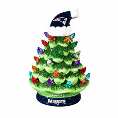8" LED Ceramic Christmas Tree, New England Patriots - NFL Home