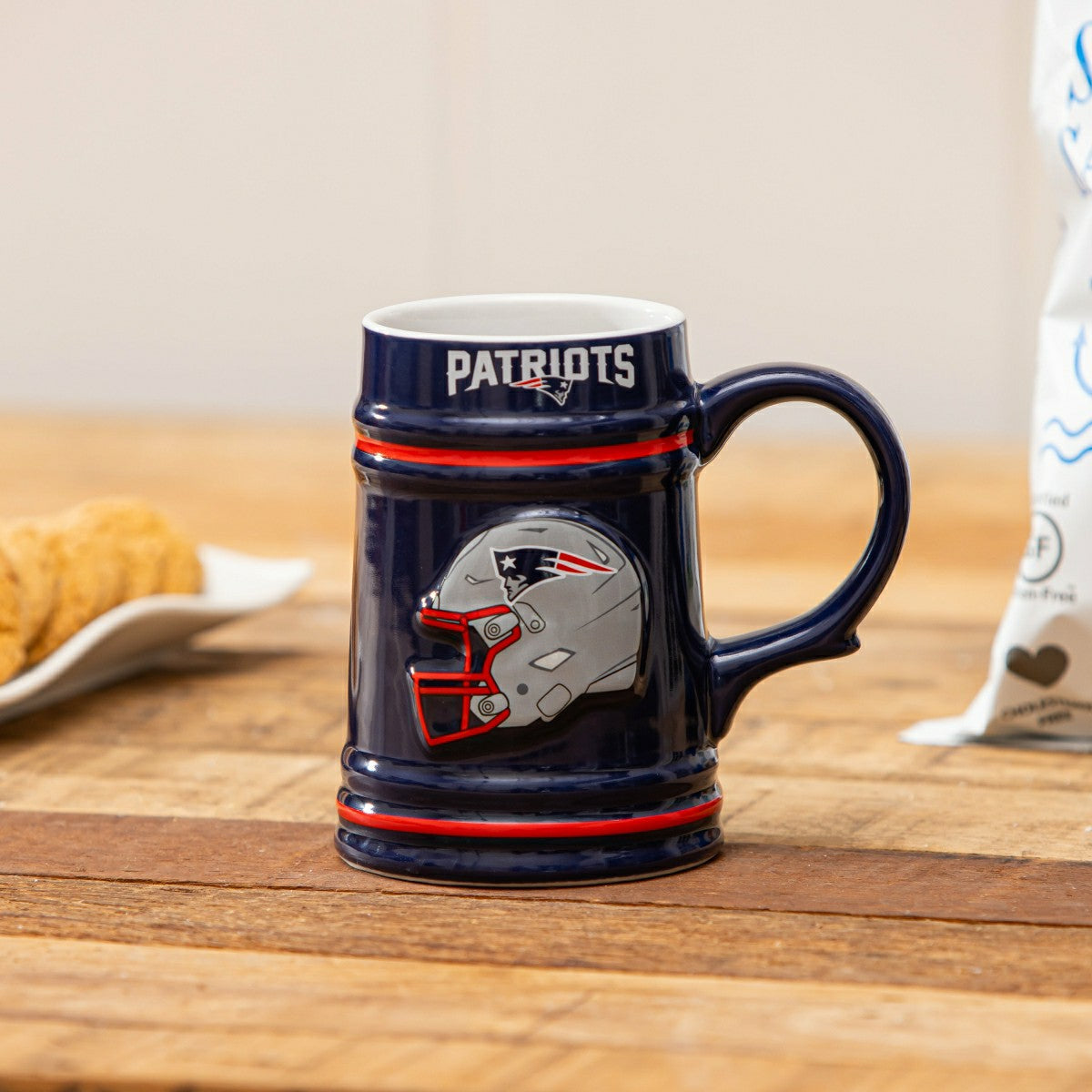 New England Patriots Ceramic Stein Cup, 24oz - NFL Home