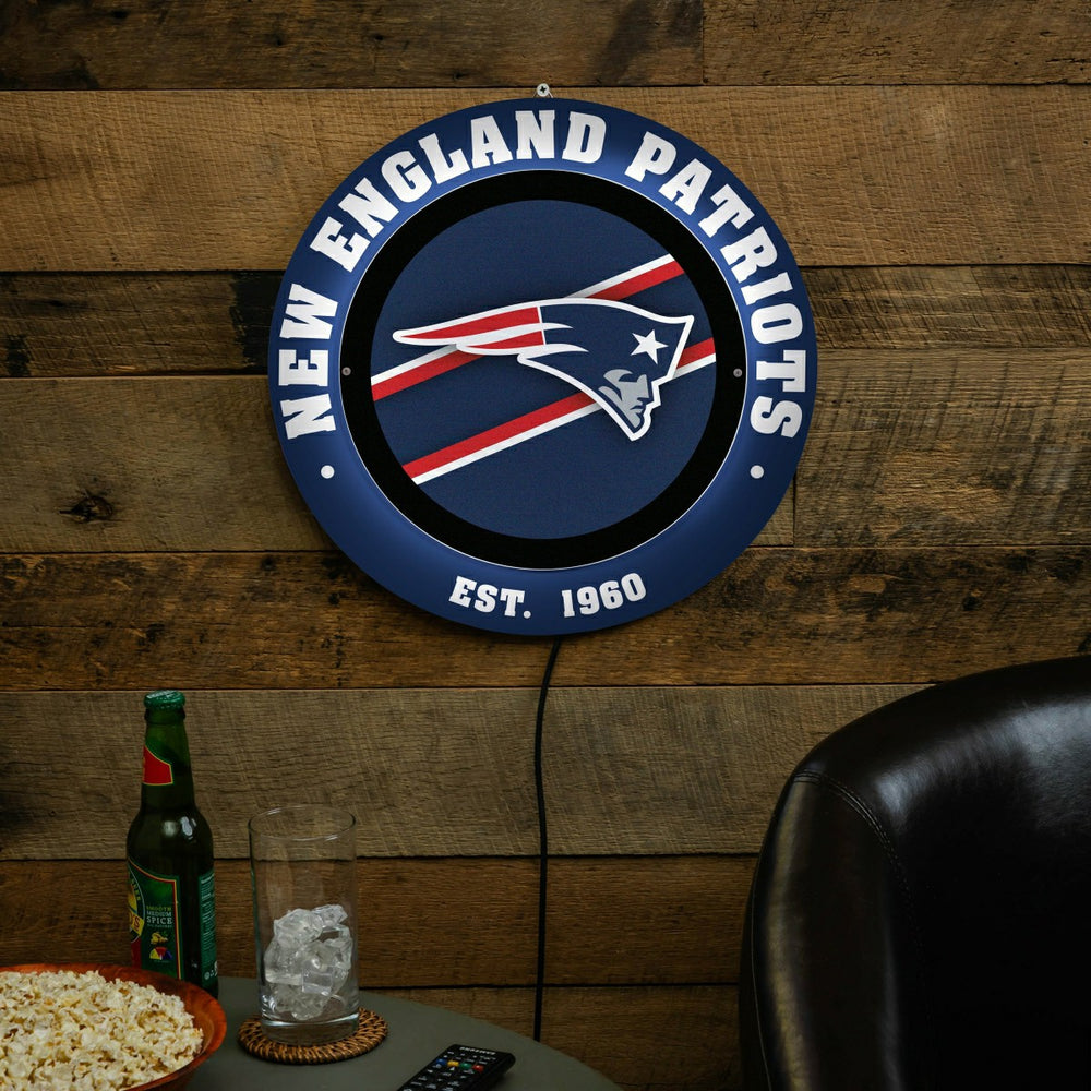 New England Patriots, Metal Lite, Round - NFL