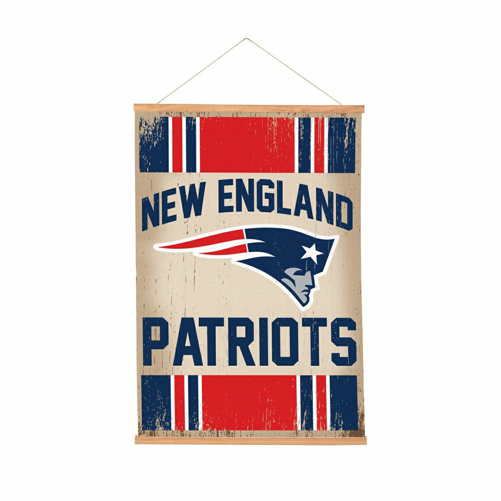 New England Patriots, Canvas Wall Tapestry, Medium, 36x24 - NFL Home
