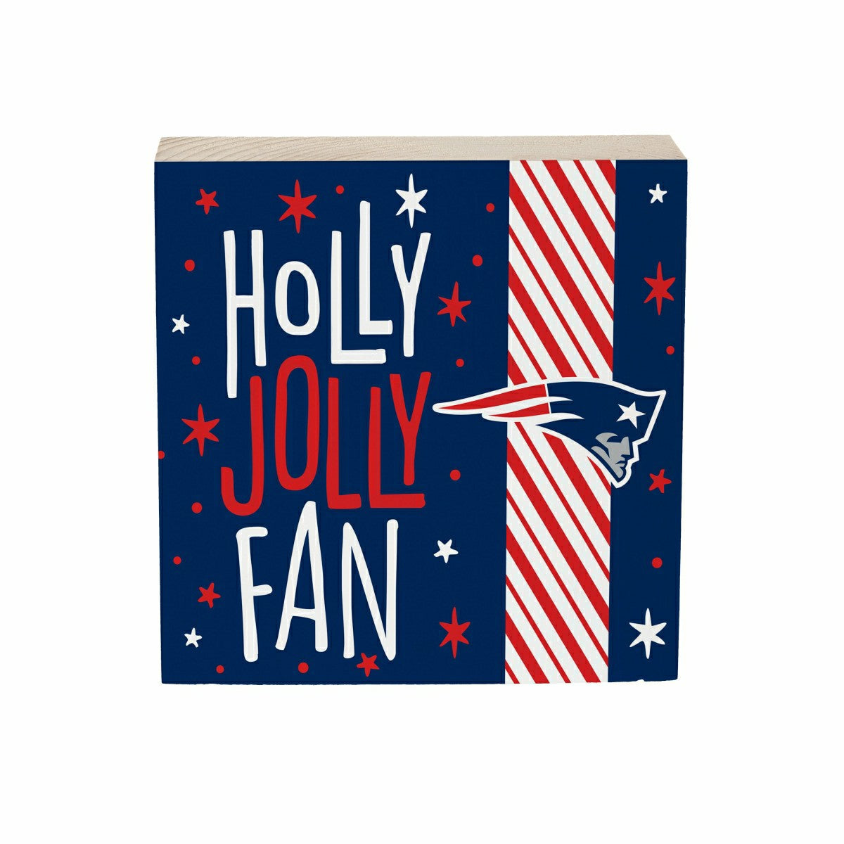 New England Patriots Block, Holiday, 6x6 - NFL Home