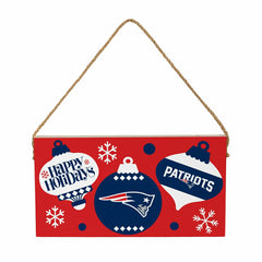 New England Patriots Holiday Wood Wall Sign, 6x11 - NFL Home