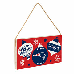 New England Patriots Holiday Wood Wall Sign, 6x11 - NFL Home