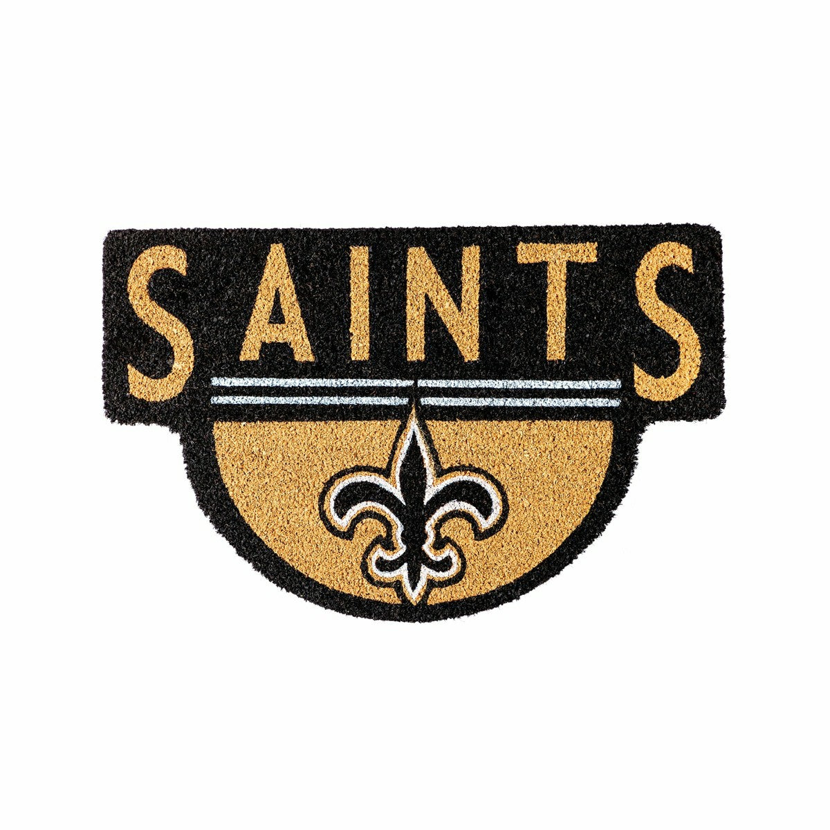NFL Shaped Coir Door Mat, Saints - NFL