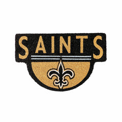 NFL Shaped Coir Door Mat, Saints - NFL