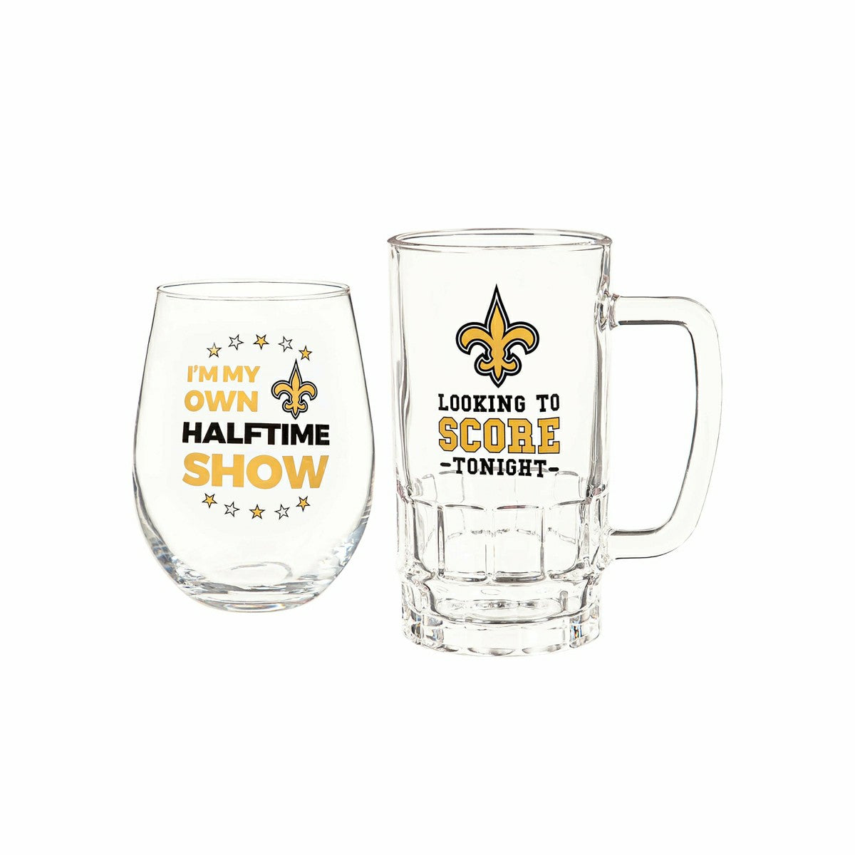New Orleans Saints, Stemless 17OZ Wine & Beer 16 OZ Gift Set - NFL Home