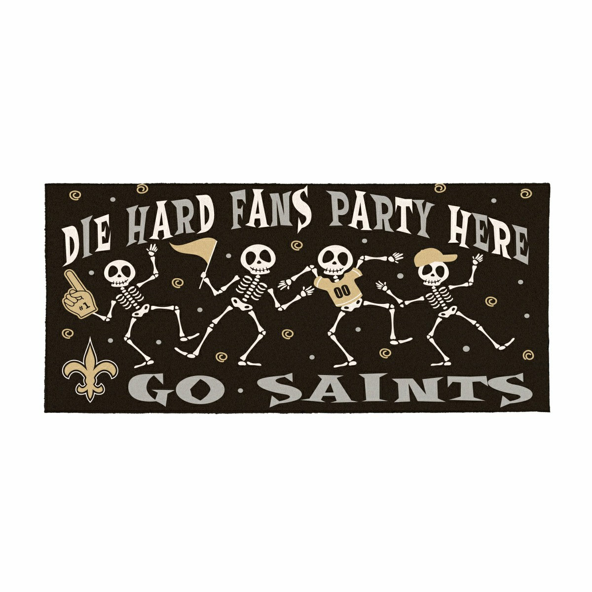 New Orleans Saints Flocked Coir Halloween Sassafras Switch Mat, 22"x10 - NFL