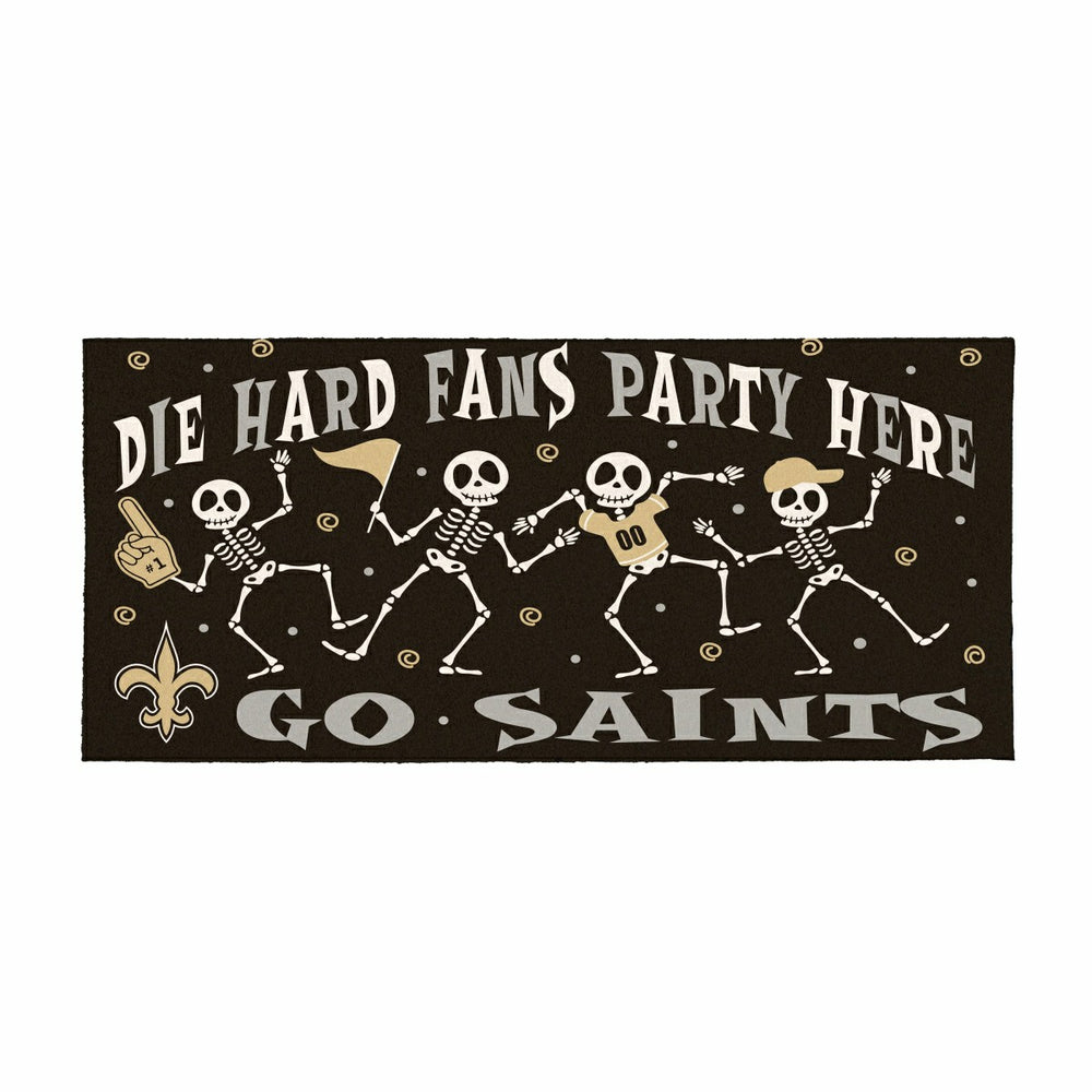 New Orleans Saints Flocked Coir Halloween Sassafras Switch Mat, 22"x10 - NFL