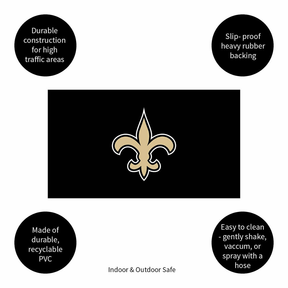 Full Color PVC Mat, 16" x 28", New Orleans Saints - NFL