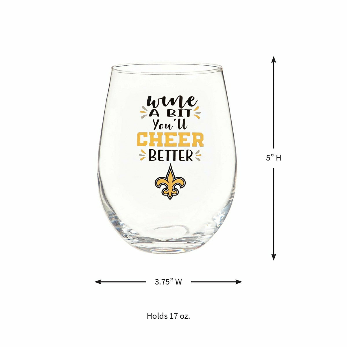 New Orleans Saints, 17oz Boxed Stemless Wine - NFL Home