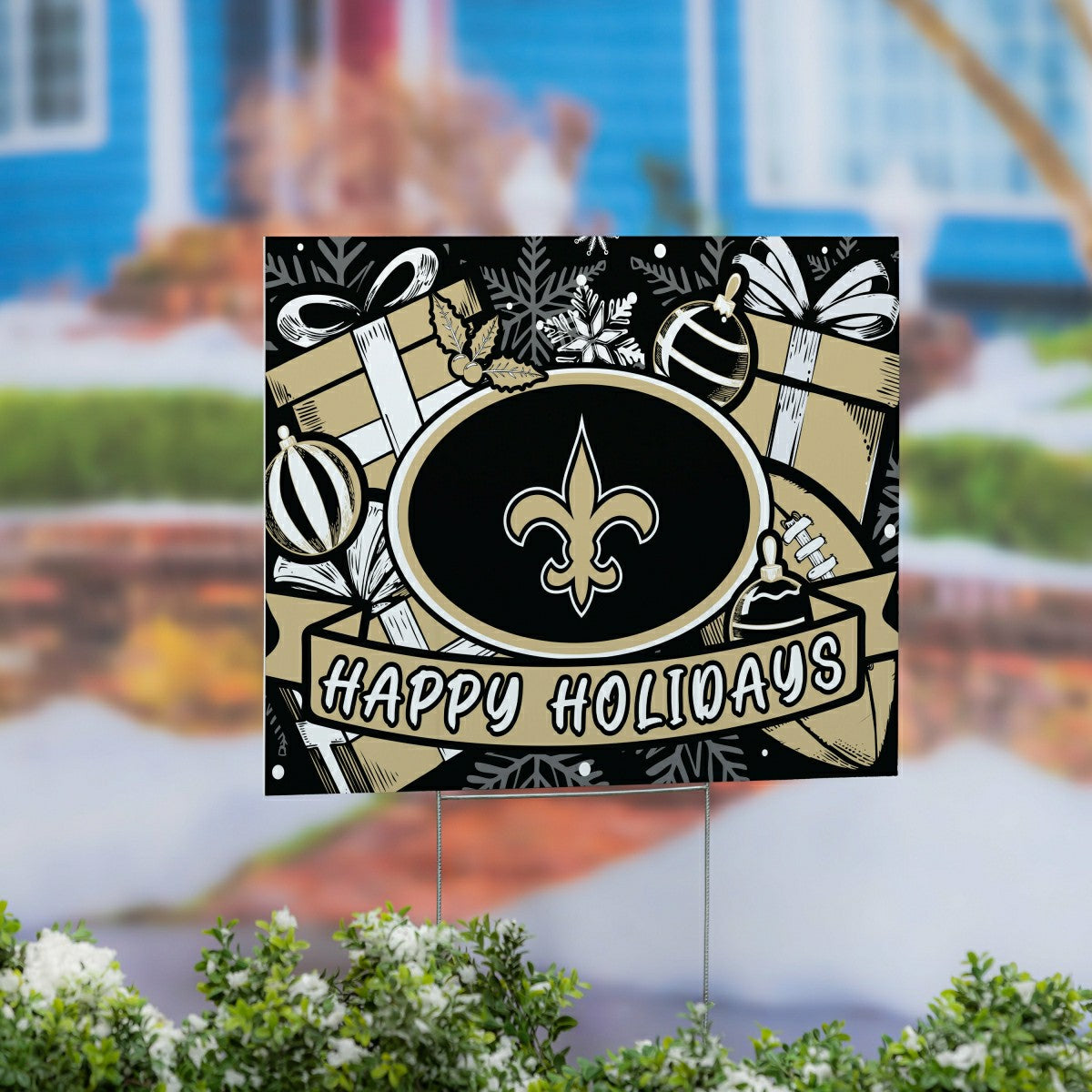 New Orleans Saints Yard Sign, Holiday - NFL Home
