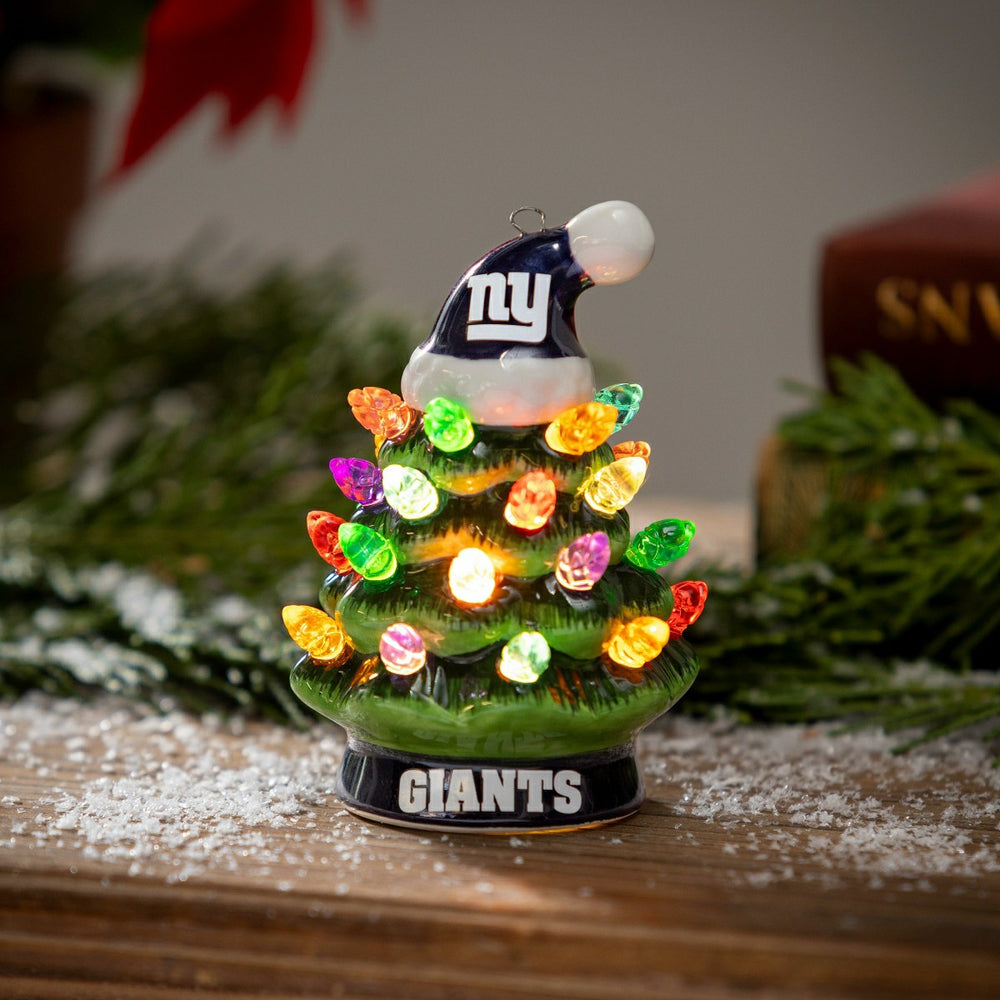 4" Mini LED Tabletop Christmas Tree, Set of 2, New York Giants - NFL Home