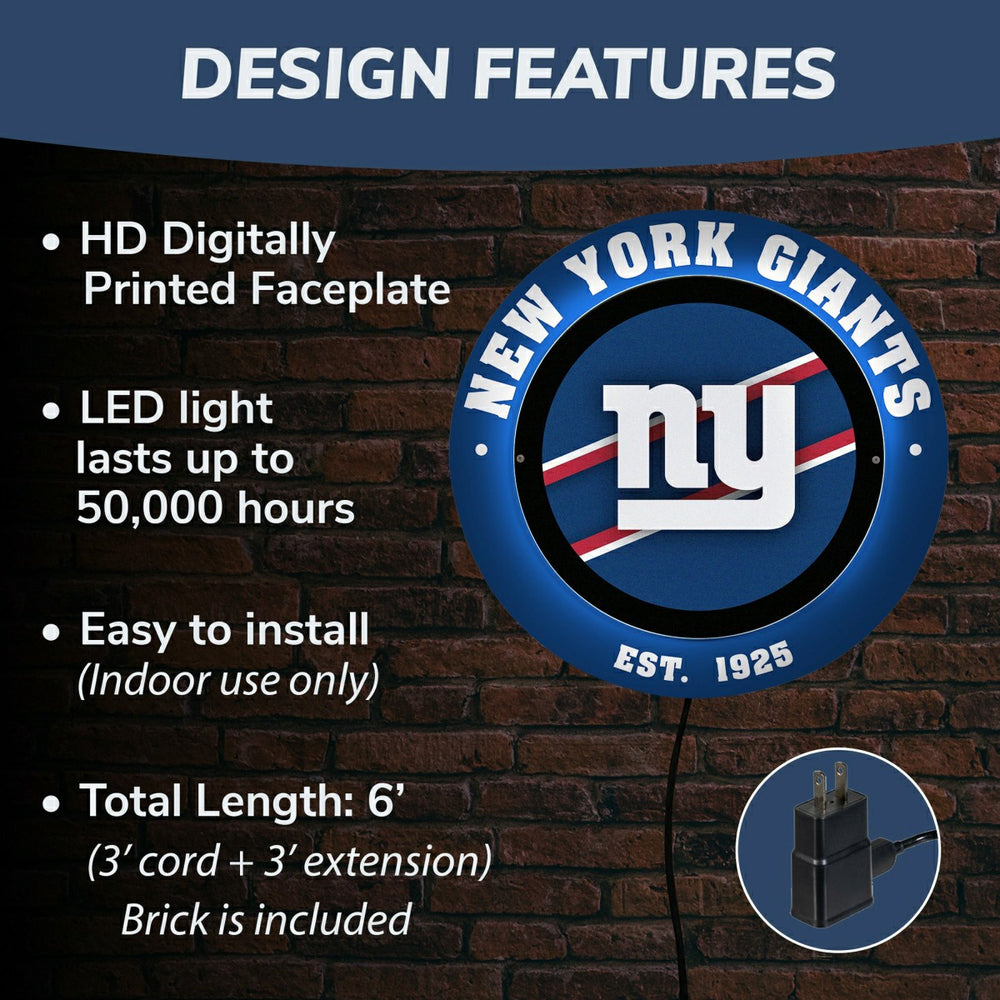 New York Giants, Metal Lite, Round - NFL