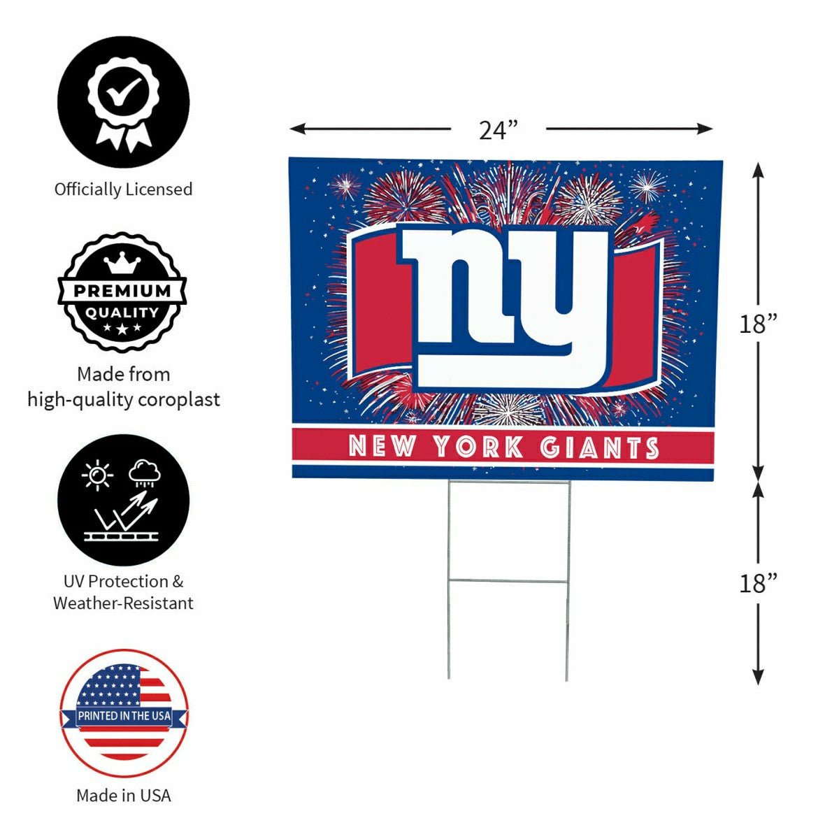New York Giants Yard Sign, Patriotic - NFL Home