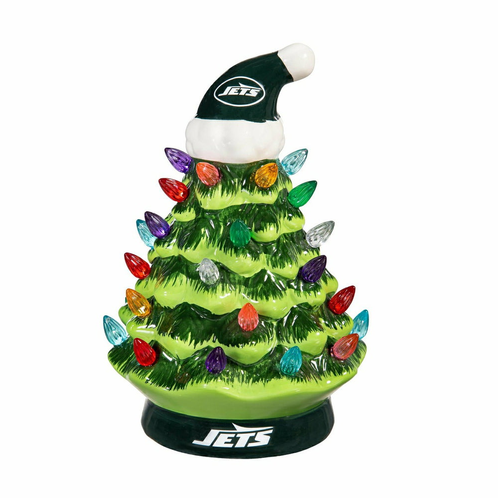 8" LED Ceramic Christmas Tree, New York Jets - NFL Home
