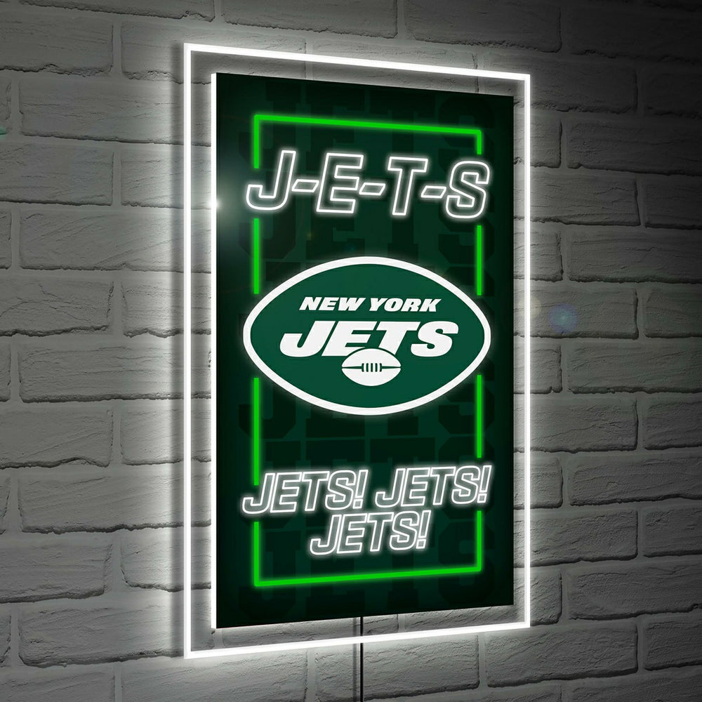 New York Jets NFL Football Rectangle Neolite LED Decor - NFL Home
