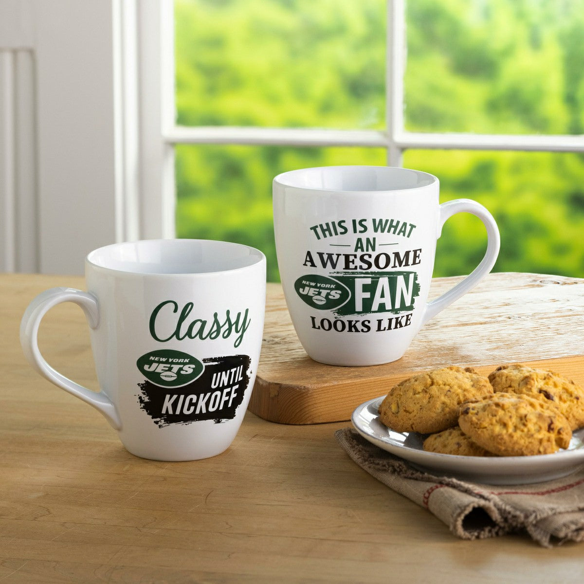 New York Jets, Ceramic Cup O'Java 17oz Gift Set - NFL Home