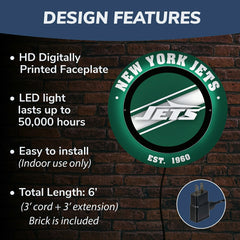 New York Jets, Metal Lite, Round - NFL