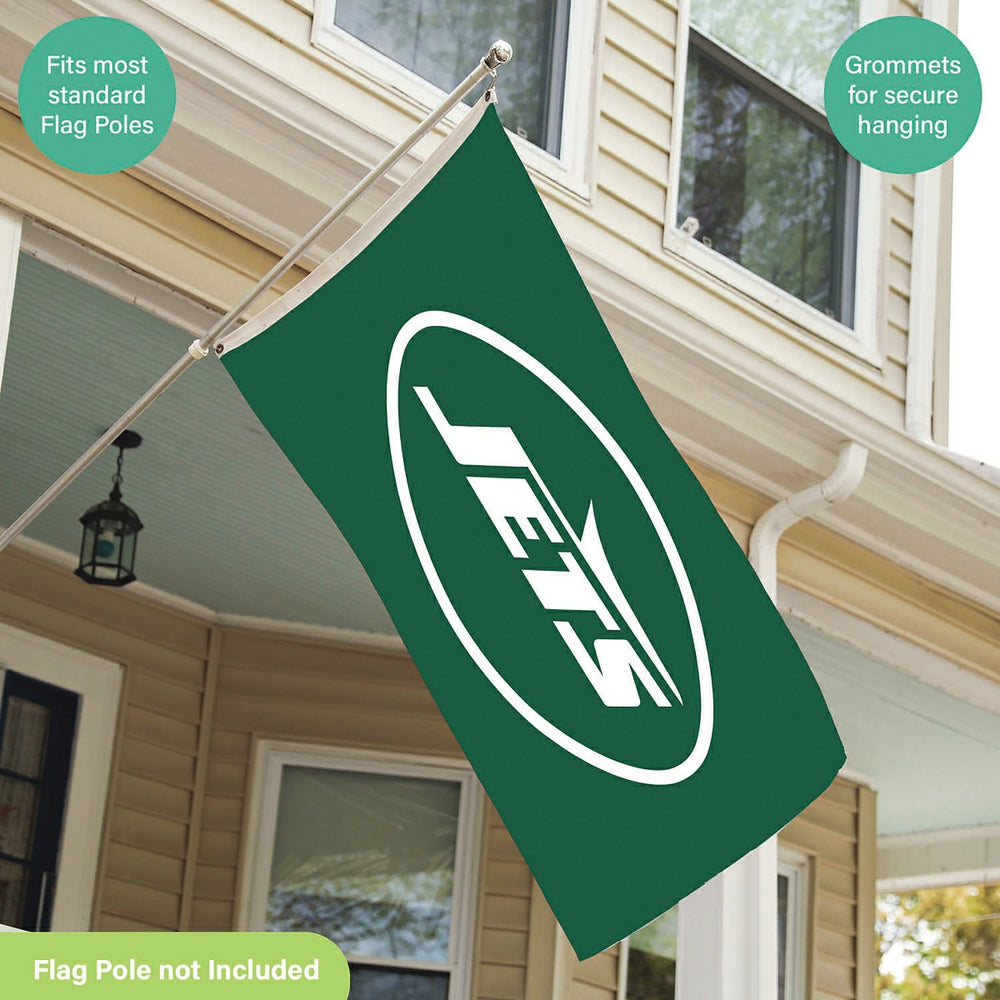 New York Jets Single Sided Flag w/ 2 Grommets, 3'x5' - NFL Home