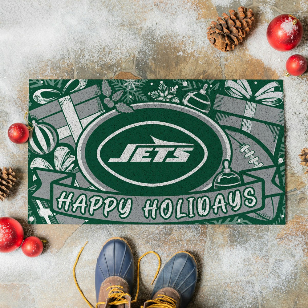 New York Jets Holiday PVC Mat, 28"x16" - NFL